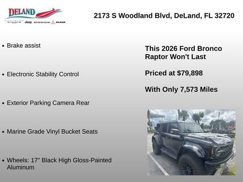 Used 2026 Ford Bronco Raptor w/ Interior Carbon Fiber Pack AWD/4WD image 12