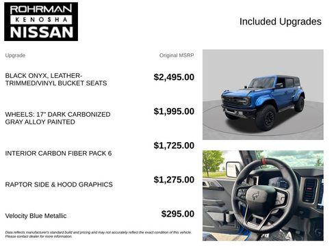 Used 2024 Ford Bronco Raptor w/ Interior Carbon Fiber Pack 6 AWD/4WD image 4