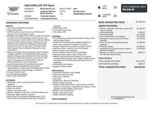 Used 2020 Cadillac CT5 Sport w/ Parking Package RWD image 3