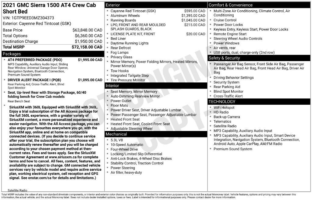 Used 2021 GMC Sierra 1500 AT4 w/ AT4 Preferred Package AWD/4WD image 66