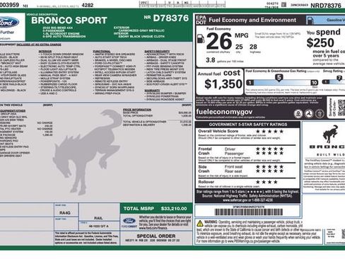 Certified 2022 Ford Bronco Sport Big Bend w/ Convenience Package image 11