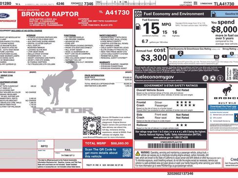 New 2026 Ford Bronco Raptor w/ Interior Carbon Fiber Pack image 4