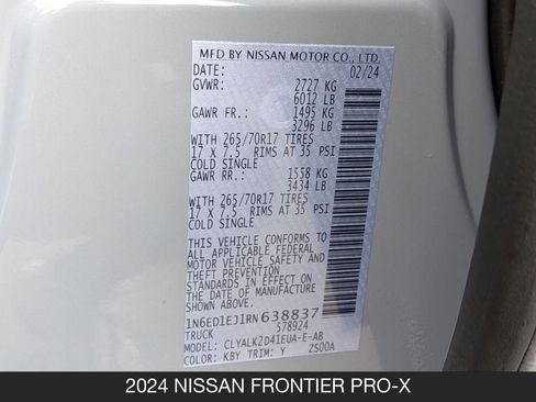 Certified 2024 Nissan Frontier Pro-X w/ Pro Premium Package RWD image 26