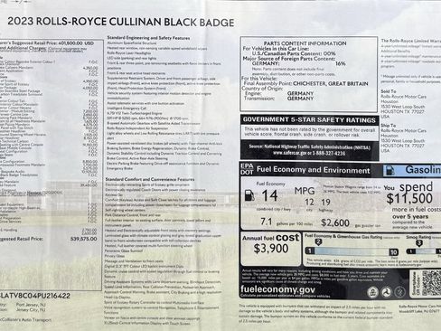 Used 2023 Rolls-Royce Cullinan Black Badge w/ Leather Finishing Pack image 67