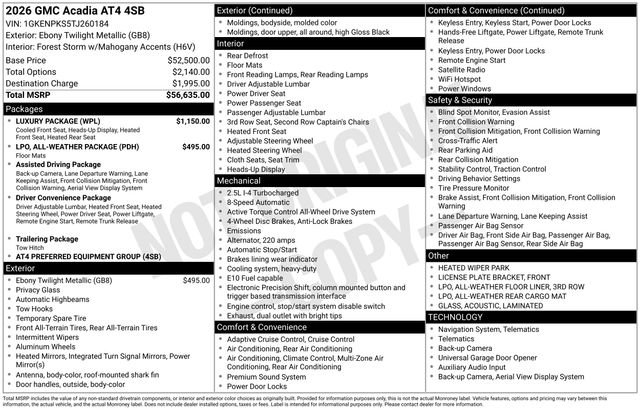 New 2026 GMC Acadia AT4 w/ Luxury Package AWD/4WD image 35