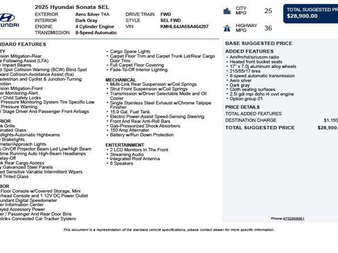 Used 2025 Hyundai Sonata SEL image 3