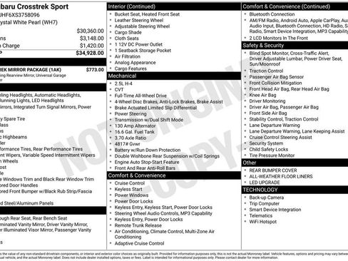 New 2025 Subaru Crosstrek 2.5i Sport w/ Crosstrek Mirror Package image 20