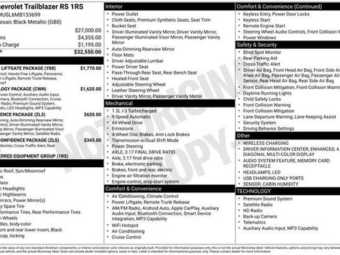 Used 2021 Chevrolet TrailBlazer RS w/ Sun and Liftgate Package AWD/4WD image 8