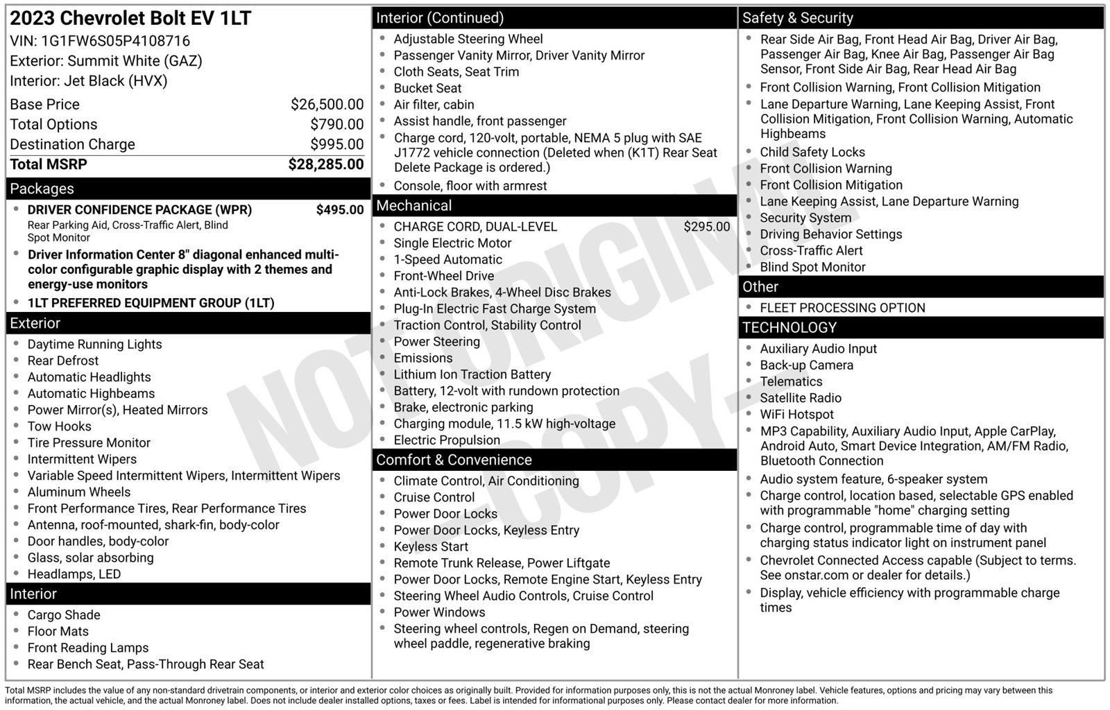 Used 2023 Chevrolet Bolt LT w/ Driver Confidence Package FWD image 4