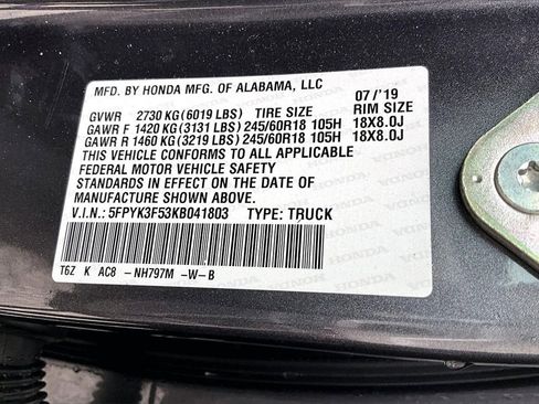 Used 2019 Honda Ridgeline RTL image 33