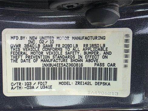 Used 2010 Toyota Corolla S FWD image 16