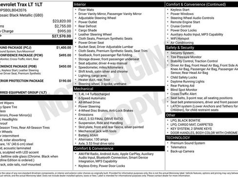 Used 2020 Chevrolet Trax LT w/ Sun & Sound Package AWD/4WD image 5