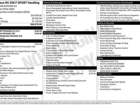 Used 2023 Lexus RX 350 F Sport w/ Accessory Package (Z1) AWD/4WD image 9
