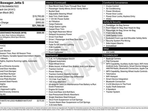 Used 2021 Volkswagen Jetta S w/ Driver Assistance Package FWD image 20