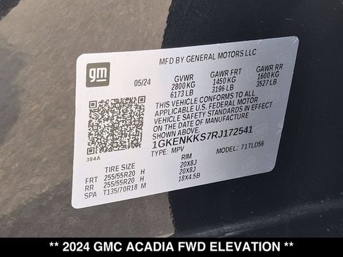 Used 2024 GMC Acadia Elevation FWD image 28