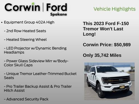 Certified 2023 Ford F150 Tremor w/ Equipment Group 402A High AWD/4WD image 13