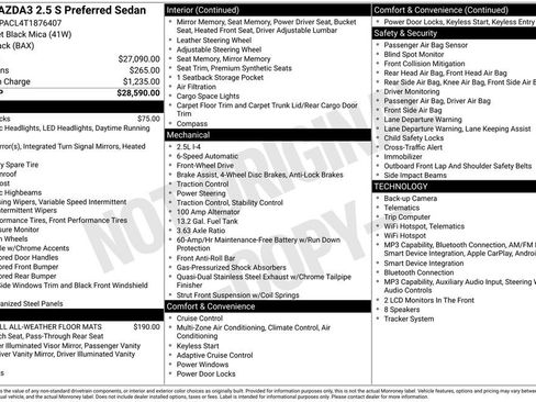New 2026 MAZDA MAZDA3 2.5 S Sedan w/ Preferred Pkg image 33