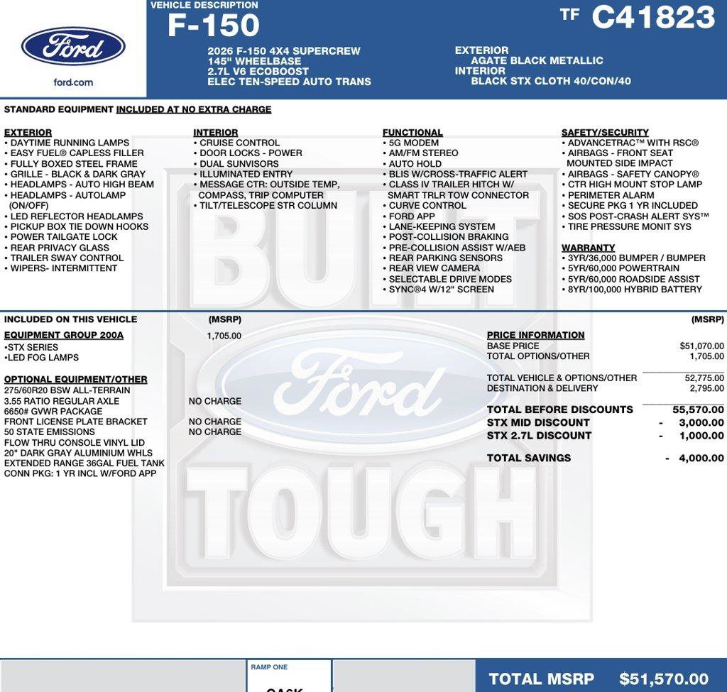 New 2026 Ford F150 STX w/ Equipment Group 200A AWD/4WD image 2