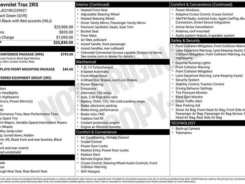 Used 2024 Chevrolet Trax RS w/ Driver Confidence Package FWD image 25