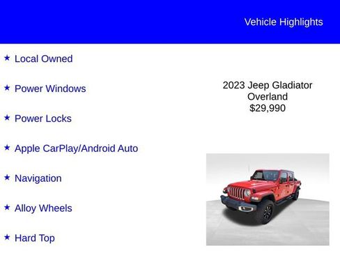 Used 2023 Jeep Gladiator Overland AWD/4WD image 2