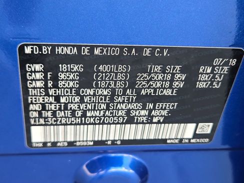 Certified 2019 Honda HR-V Sport image 32