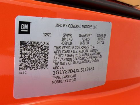 Used 2020 Chevrolet Corvette Stingray Premium Cpe w/ 3LT Preferred Equipment Group RWD image 24