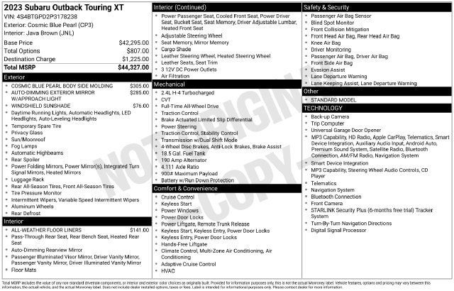 Used 2023 Subaru Outback Touring XT AWD/4WD image 21