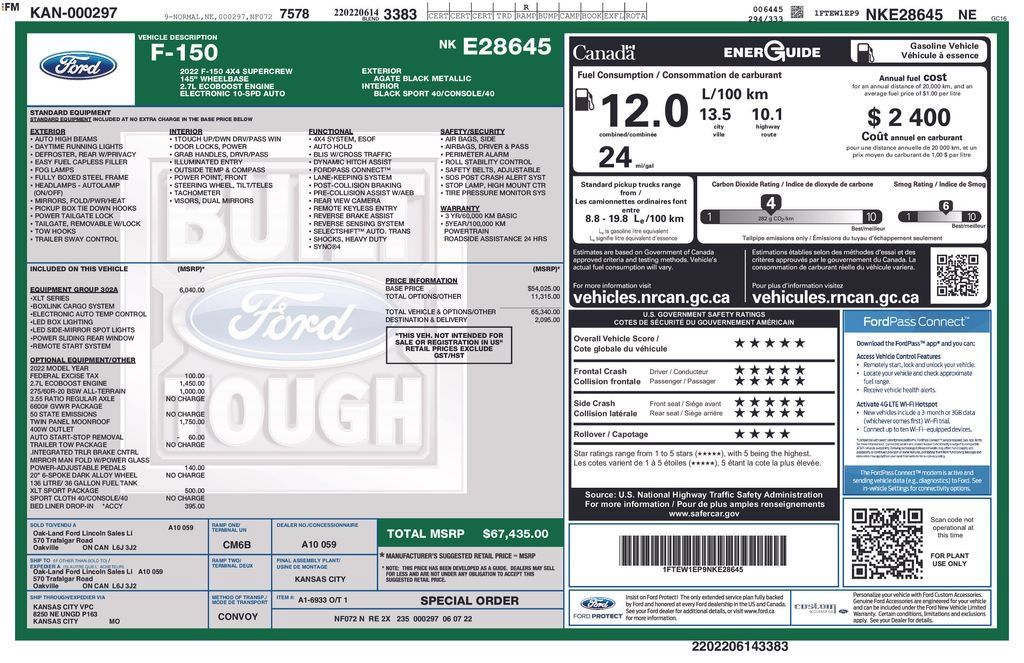 Used 2022 Ford F150 XLT w/ Equipment Group 302A High AWD/4WD image 75