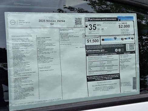 New 2025 Nissan Versa SV w/ Trunk Package image 18