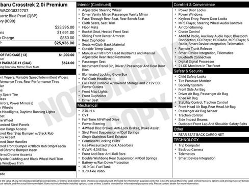 Used 2016 Subaru Crosstrek 2.0i Premium w/ Moonroof Package image 7