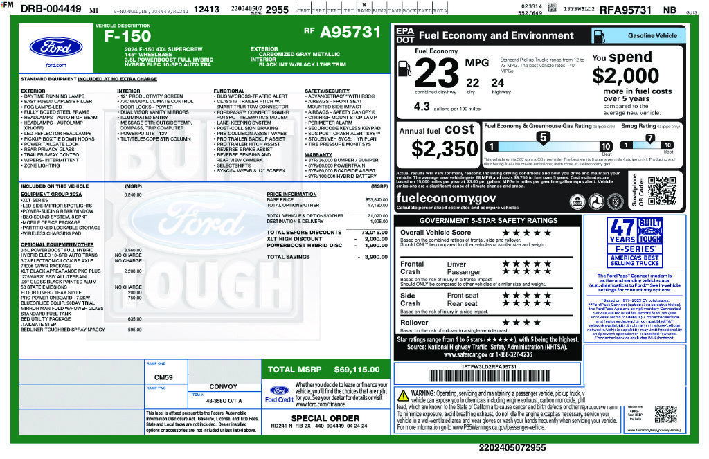 Certified 2024 Ford F150 XLT w/ Equipment Group 303A High AWD/4WD image 4