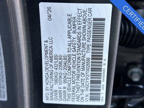 Certified 2026 Honda Accord LX image 33