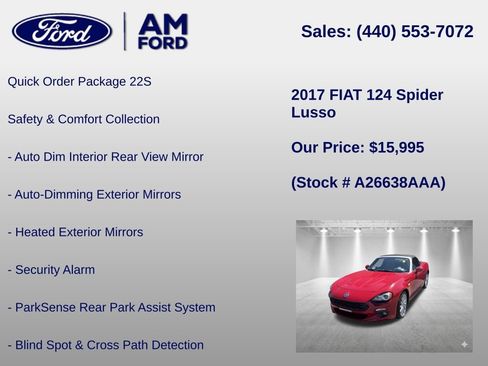 Used 2017 FIAT 124 Spider Lusso RWD image 6