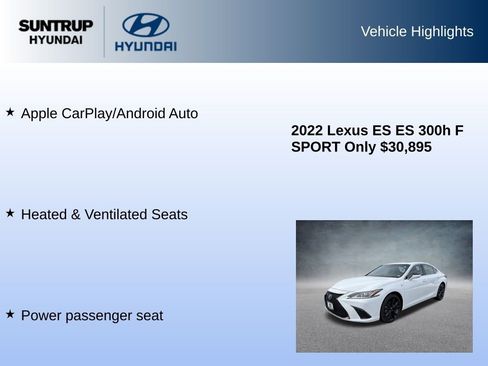 Used 2022 Lexus ES 300h F Sport w/ Accessory Package 2 image 16