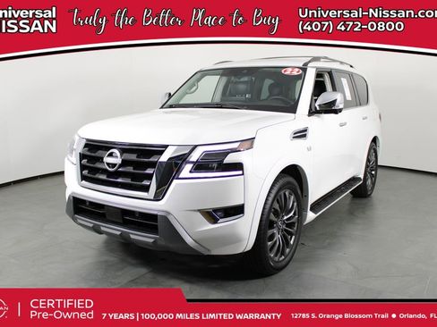 Certified 2022 Nissan Armada Platinum w/ Captain's Chairs Package image 1