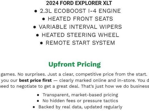 Certified 2024 Ford Explorer XLT w/ Equipment Group 202A AWD/4WD image 2