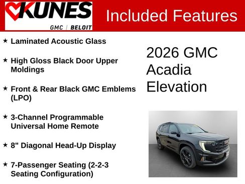 New 2026 GMC Acadia Elevation w/ Black Edition image 3