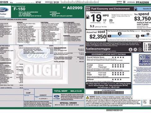 Certified 2023 Ford F150 Platinum w/ Equipment Group 701A High AWD/4WD image 36