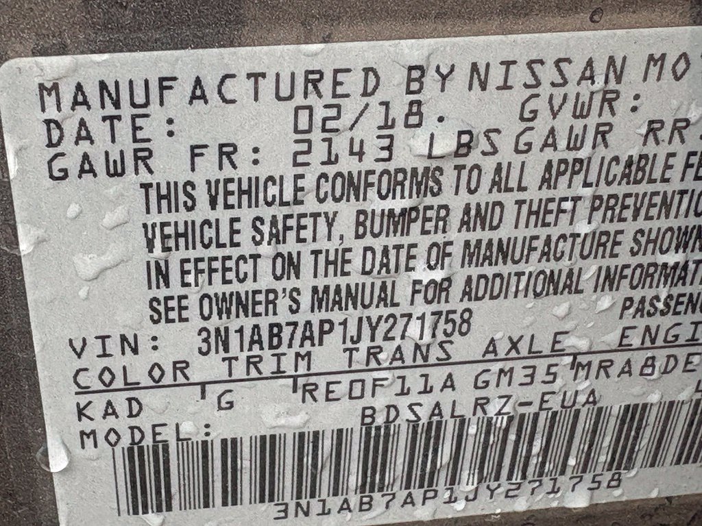 Used 2018 Nissan Sentra SR w/ Premium Package (P02) FWD image 17