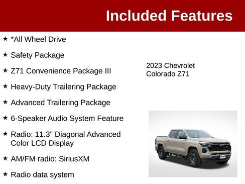 Used 2023 Chevrolet Colorado Z71 w/ Z71 Convenience Package 2 AWD/4WD image 3