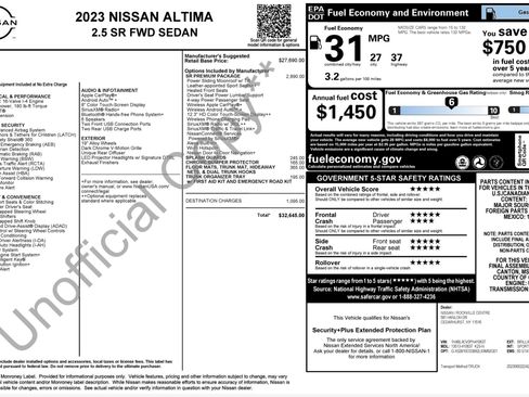 Used 2023 Nissan Altima 2.5 SR w/ SR Premium Package FWD image 2