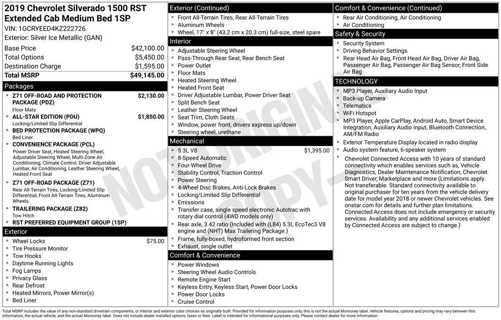 Certified 2019 Chevrolet Silverado 1500 RST AWD/4WD image 2