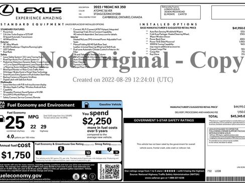 Used 2022 Lexus NX 350 AWD w/ Cold Area Package image 2