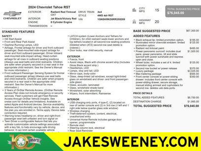 Certified 2024 Chevrolet Tahoe RST w/ Luxury Package