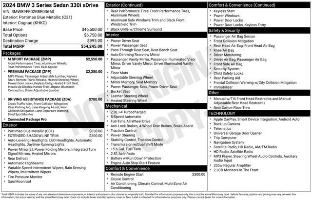 Used 2024 BMW 330i xDrive Sedan w/ M Sport Package AWD/4WD image 57
