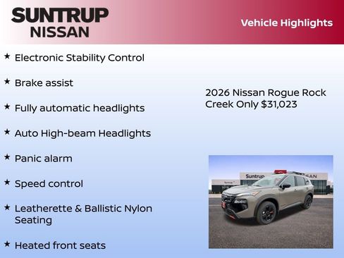 New 2026 Nissan Rogue Rock Creek w/ Rock Creek Premium Package image 30