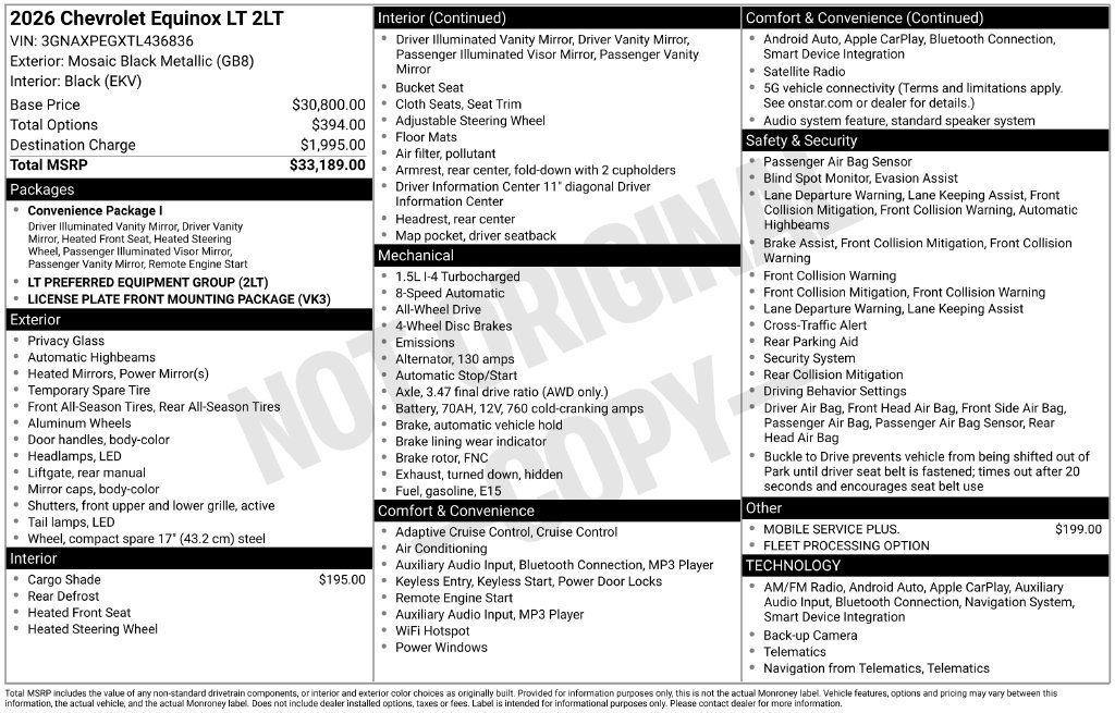 Certified 2026 Chevrolet Equinox LT AWD/4WD image 33