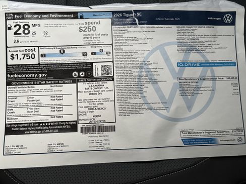 New 2026 Volkswagen Tiguan SE image 3