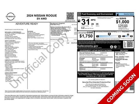 Certified 2024 Nissan Rogue SV AWD/4WD image 1