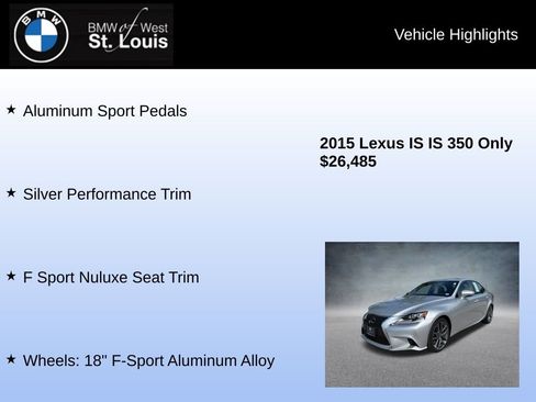 Used 2015 Lexus IS 350 AWD w/ F-Sport Package image 31